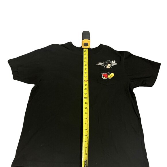 Disney Mickey Mouse Embroidered Pocket Tee | Classic Black T-Shirt (L) - Picture 3 of 11